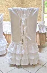 White Ruffle Chair Slipcovers