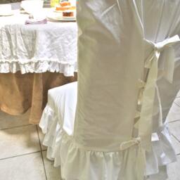 White Ruffle Chair Slipcovers - thumbnail 2