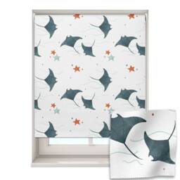 Manta Ray Roller Blind, Children's Made To Measure, Underwater Blackout Blind