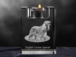 English Cocker Spaniel, Crystal Candlestick With Dog, Souvenir, Decoration, Limited Edition, Collection - thumbnail 1