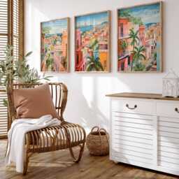 Set Of 3 Cuba Posters, Prints, Travel Wall Art Set, Vintage Cuban Landscape - thumbnail 3