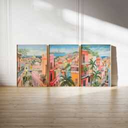 Set Of 3 Cuba Posters, Prints, Travel Wall Art Set, Vintage Cuban Landscape - thumbnail 2