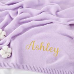 Baby Blanket, Baby Gift, Newborn Gift, Personalized Name, Stroller Blanket, Embroidered Blanket, Breathable Cotton Knit Shower Gift - thumbnail 3
