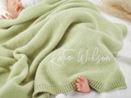 Baby Blanket, Baby Gift, Newborn Gift, Personalized Name, Stroller Blanket, Embroidered Blanket, Breathable Cotton Knit Shower Gift - thumbnail 1