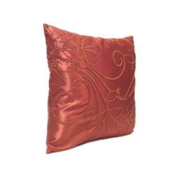Copper, Rust Pillow, Throw Pillow Cover, Decorative Cushion Pillowcase, Accent Toss Satin Blend, Floral - thumbnail 2