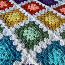Handmade Crochet Multi Coloured Pram Cot Blanket Afghan New Baby Gift White Warm Hospital Baby Shawl Comforter Girl Boy Unisex Blanket - thumbnail 2
