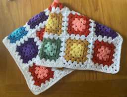 Handmade Crochet Multi Coloured Pram Cot Blanket Afghan New Baby Gift White Warm Hospital Baby Shawl Comforter Girl Boy Unisex Blanket - thumbnail 1