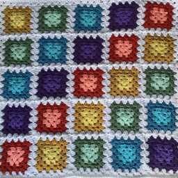 Handmade Crochet Multi Coloured Pram Cot Blanket Afghan New Baby Gift White Warm Hospital Baby Shawl Comforter Girl Boy Unisex Blanket - thumbnail 4