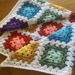 Handmade Crochet Multi Coloured Pram Cot Blanket Afghan New Baby Gift White Warm Hospital Baby Shawl Comforter Girl Boy Unisex Blanket - thumbnail 3