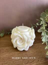 Rose Soy Wax Candle Floral Bouquet Sculpture, Fragranced Candle Gift - thumbnail 1