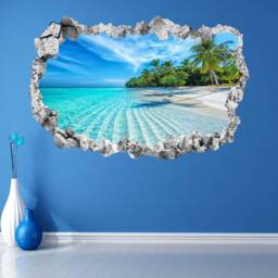 Tropical Beach Palm Trees Wall Decal Sticker Mural Poster Print Art Home Bedroom Office Decor Kr25 - thumbnail 3