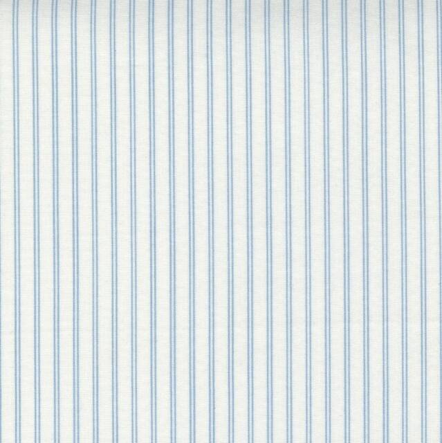 Pinstripe Cotton Fitted Crib Sheet Blue Cream Farmhouse Bedding - image 1