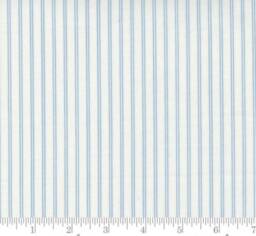 Pinstripe Cotton Fitted Crib Sheet Blue Cream Farmhouse Bedding - thumbnail 2