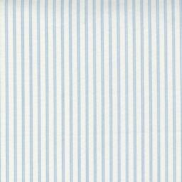 Pinstripe Cotton Fitted Crib Sheet Blue Cream Farmhouse Bedding - thumbnail 1