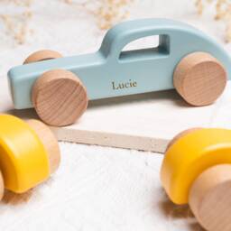 Personalized Wooden Car/Birth Gift Ideal Birthday For Baby Collection Of Cars With First Name - thumbnail 2