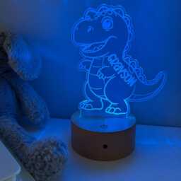 Personalised Dinosaur Night Light - Custom Name Kids Lamp Nursery Led Colour Changing Baby Room Decor Gift - thumbnail 4
