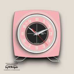 Mint Green Mantle Clock By Royale Royalexe Laminate Mid-Century Atomic Jetsons Style - thumbnail 4