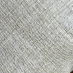 Handwoven Hemp Lumbar Pillow Neutral Striped Hmong Textile - thumbnail 3