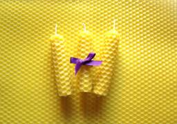 Beeswax Candles Set Of 3 Natural Yellow Bees Wax Candle, M Size Eco Friendly