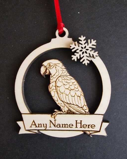 Personalized Wooden Parrot Christmas Ornament Pet Memorial Bauble - image 1