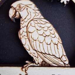 Personalized Wooden Parrot Christmas Ornament Pet Memorial Bauble - thumbnail 2