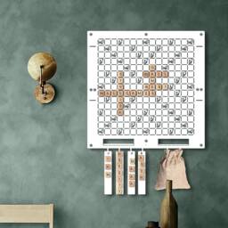 White Magnetic Word Game Board Modern Metal Wall Art - thumbnail 1
