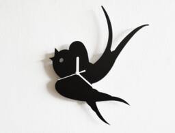 Barn Swallow Tattoo Silhouette - Wall Clock - thumbnail 1