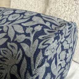 "Hidcote Navy Floral Bolster Cushion 16"" X 6" - thumbnail 2