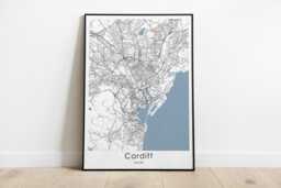 Cardiff Print in Different Sizes - Caerdydd Wall Art Wales Travel - thumbnail 1