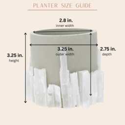 Selenite Crystal Cement Planter Modern Home Decor, Plant Pot Or Votive - thumbnail 4