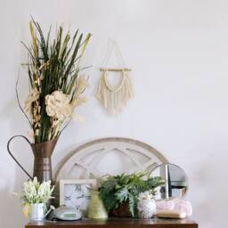 Small Macrame Wall Hanging Geometric Boho Decor - thumbnail 4