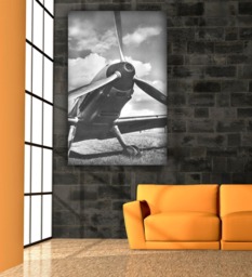 Vintage Airplane Print Black & White Military Aviation Wall Art - thumbnail 1