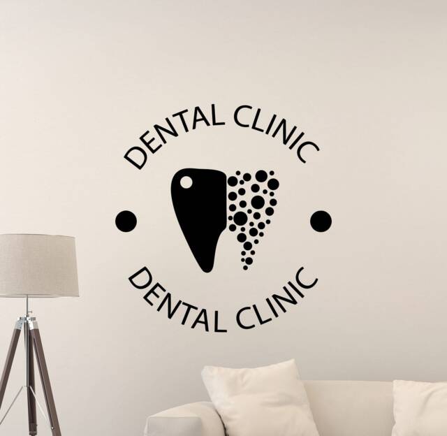 Dental Clinic Wall Decal Vinyl Sticker Dentist Sign Tooth Logo Stomatology Teeth Office Poster Mural Gift Decor Art Print S219 - image 1