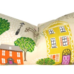 Sanderson Jubilee Square Orange & Purple Bolster Cushion Cover - thumbnail 2