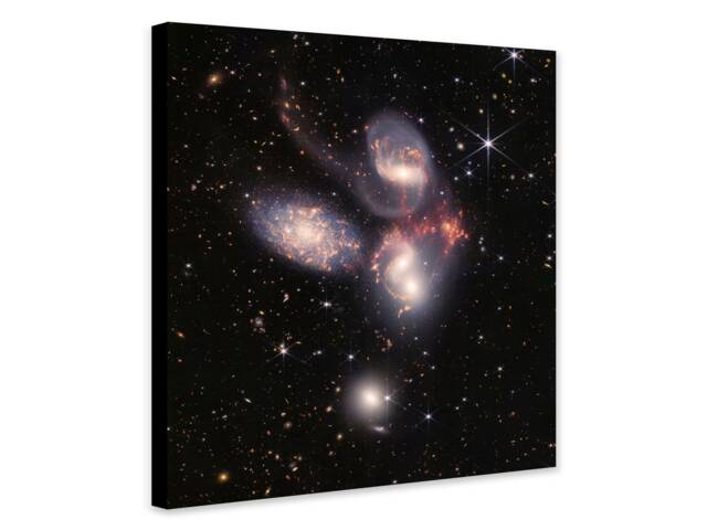 stephan's Quintet Print - James Webb Telescope, Framed Canvas Art - image 1