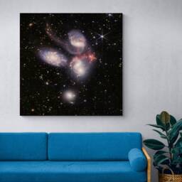 stephan's Quintet Print - James Webb Telescope, Framed Canvas Art - thumbnail 2