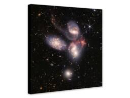 stephan's Quintet Print - James Webb Telescope, Framed Canvas Art - thumbnail 1