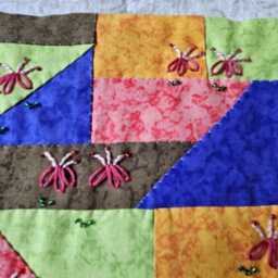 Quilted Wall Hanging Mini, Hand Sewn Art Beaded, Tie Dye Hanging, Rv Small Quilt Embroidery, Housewarming Gift 03 - thumbnail 3