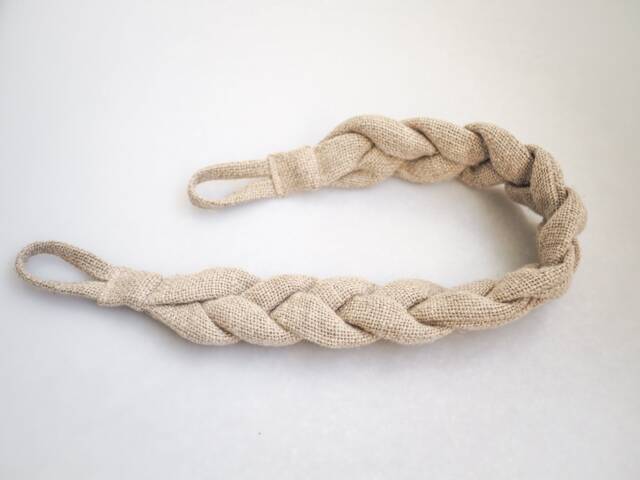 Rustic Linen Braided Tie-Back - Farmhouse Curtain Accessory - image 1