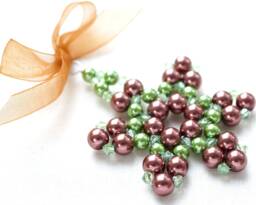 Modern Green Pearl Crystal Snowflake Christmas Tree Ornament Beaded Star Stocking Stuffer Holiday Decoration