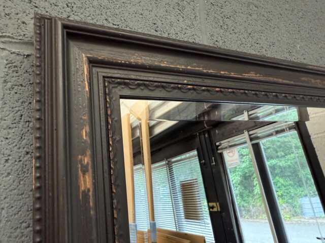 Handmade Wall Mirror Handcrafted Bevelled Mirror Distressed Black Made in Cumbria Boho Shabby Chic - image 1