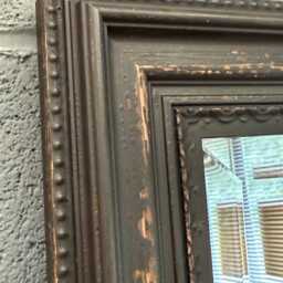 Handmade Wall Mirror Handcrafted Bevelled Mirror Distressed Black Made in Cumbria Boho Shabby Chic - thumbnail 3