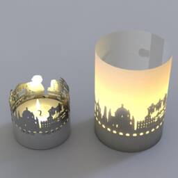 Potsdam Skyline Gift Tube Shadow Play - Silhouette Candle For Home D??cor & Souvenir Perfect Fans & Travel Enthusiasts - thumbnail 3
