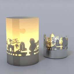 Potsdam Skyline Gift Tube Shadow Play - Silhouette Candle For Home D??cor & Souvenir Perfect Fans & Travel Enthusiasts - thumbnail 4