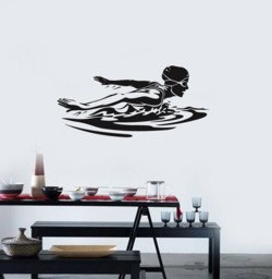 Swimming Vinyl Wall Decal Female Swimmer Woman Water Sport Stickers Mural - #2565Di - thumbnail 1