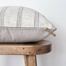 Neutral Stripe Pillow Cover - Beige & Grey Throw Modern Farmhouse Accent Whitney - thumbnail 3