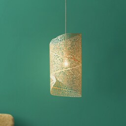 Laser-Cut Birch Wood Pendant Lamp Filigrana Leaf Design - thumbnail 2