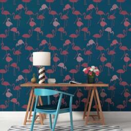 Flamingo Allover Stencil - Fun & Playful Pattern For A Bedroom Tropical Diy Wall Decor - thumbnail 3