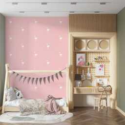 Nursery Wall Decals - Pink Flamingo Stickers Kids Room Decor Removable Vinyl Set Of 40 - thumbnail 3