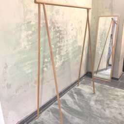 Minimalist Oak Clothes Rack Criss Cross Design - thumbnail 2